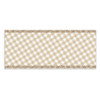 A custom lightweight scarf featuring a beige and cream checked pattern with a floral border design.