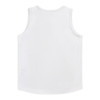 A white youth active tank top with a round neckline and a smooth, minimal design. It features branding on the label.
