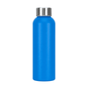 A drink bottle made of recycled aluminium, featuring a bright blue finish and a stainless steel screw-top lid.