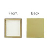A decorative picture frame in gold, displaying a plain interior front and a solid back.