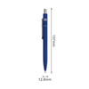 A blue metal ballpoint pen with a silver clip, featuring an NFC logo and dimensions of 137mm by 12.8mm.