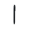 A black NFC touchscreen ballpoint pen with a sleek design and a clip. It features a logo on its body.