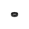 A black ceramic ring featuring a woven pattern, suitable for NFC technology, with a smooth finish and rounded edges.