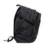A black Brighton Backpack with adjustable straps and a side zip compartment. Features a logo on the exterior.