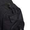 A black Kingston backpack featuring multiple zippered compartments and a textured surface. There's a logo visible on the bag.