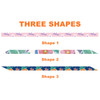 A variety of three narrow scarves featuring floral and fruit designs, each in distinct patterns and colours.