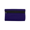 A small purple neoprene pencil pouch with a black zip closure and a simple design.