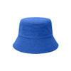 A blue reversible bucket hat made from a soft dual-material fabric, featuring a simple design without visible logos.