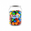 A clear jar filled with M&M's in various colours including blue, red, yellow, green, and brown. Contains 180g.