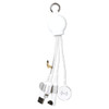A 6-in-1 multi charging cable in white and silver, featuring multiple connectors and a keyring attachment.