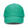 A vintage washed cap in a vibrant turquoise colour, featuring a front panel and curved brim, with a logo on the side.