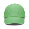 A vintage washed cap in bright green, featuring a structured crown and a curved brim, with a logo on the front.