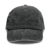 A vintage washed cap in dark grey with a curved brim and a logo at the front.