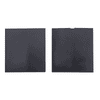 A black soft cover notebook and a matching pen pouch, both featuring a logo.