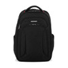 A black Samsonite Xenon 3.0 backpack with multiple compartments and a sleek design, featuring a logo.