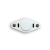 A white Vibro Fidget Spinner featuring two silver balls and black textured grips.