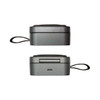 A grey 3-in-1 magnetic wireless charging station with USB-C port and indicator light. It features a sleek, compact design.