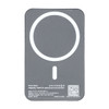 A grey power bank with a semi-solid state battery, featuring a circular logo and a QR code.