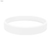 A white silicone wristband with an embossed design, featuring a logo. Suitable for exhibitions and events.