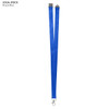 Royal blue polyester lanyard, 20mm wide, with a clip at the end and a logo present.
