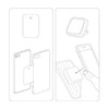 A rectangular magnet designed for phone holders, featuring a simple design with an illustration of phone attachment.