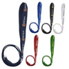 A selection of 1.1M dog leashes in navy, blue, black, red, white, and green, featuring various logos.