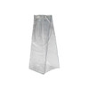 A clear medium cooler bag with a structured design and shoulder straps. It has a simple, minimalistic appearance.
