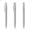 A set of transparent plastic pens in various orientations, featuring a clip and a sleek design.