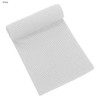 A rolled white cooling towel featuring a textured mesh design, with a hint of colour along the edge.