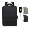 A Kuno Laptop Backpack in black featuring multiple compartments and a built-in charging port. It includes a branding logo.