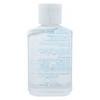 A clear 60ml hand sanitiser gel bottle containing 75% ethyl-alcohol, featuring a white flip-top lid and a logo.