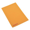 A large chamois towel in a vibrant orange colour, featuring a logo in the bottom corner.