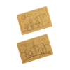 A jigsaw puzzle set featuring two eco-friendly, brown cardboard puzzles with outlines of children and nature scenes.
