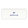 A white bandage dispenser with a blue logo featuring a crown and the word "Hallmark".
