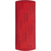 A red bandage dispenser with a smooth surface and a logo, designed for storing bandages.