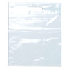 A clear tote bag with a handle, featuring a glossy finish and a transparent design.