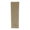 A drink bottle in a kraft box, featuring a minimalistic design and an outline of the bottle.