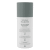 A drink bottle with a grey lid and white body, featuring a branding logo and text about environmental benefits.