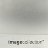 A sleek, silver deluxe pocket business card holder with a branding logo at the bottom.