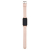 A pink Slim Smart Watch featuring a rectangular screen and a simple buckle strap, with a logo on the case.