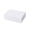 A rectangular white box with a smooth surface, suitable for packaging or storage.