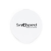 A white circular case with a logo on the front featuring the text 'Snapped Precisions'.
