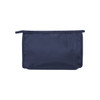 A navy blue toiletry pouch featuring a zip closure and a simple design. It has a logo on the front.