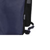 A navy blue running vest hydration pack made from recycled polyester, featuring a mesh design and adjustable straps.
