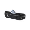 A black running waist pack featuring a phone pocket and key holder, with reflective detailing and an attached logo.