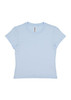 A light blue women's baby tee with a fitted style. Features a tag inside and no visible logos.