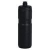 A drink bottle in matte black, featuring a screw-on lid and a logo on the side. Holds 750ml.