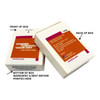 A cardboard box with a flip lid, containing 25g of mints. The box features orange and white colours and has branding.