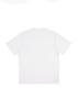 A white box tee displayed from the back, featuring a plain design and a small logo on the side.