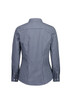 A women's long sleeve shirt in navy with a white check pattern. The back view displays a fitted design. It has a logo.